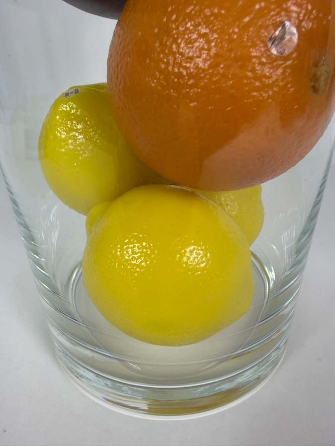 Glass Vase Filled With Realistic Faux Fruit Made In Mexico 12H [Photo 4]