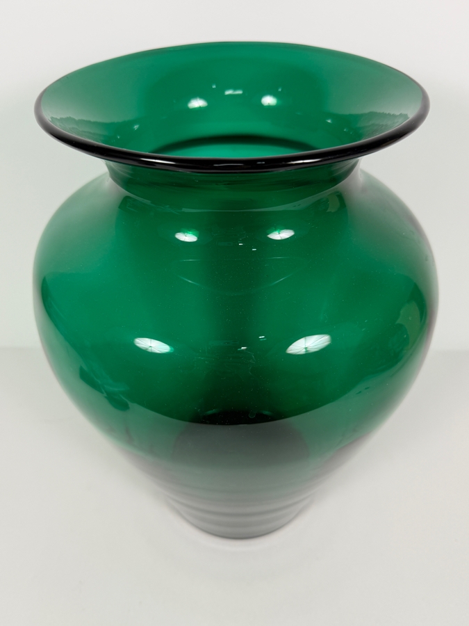 Vintage Green Glass Vase 14.5H [Photo 3]