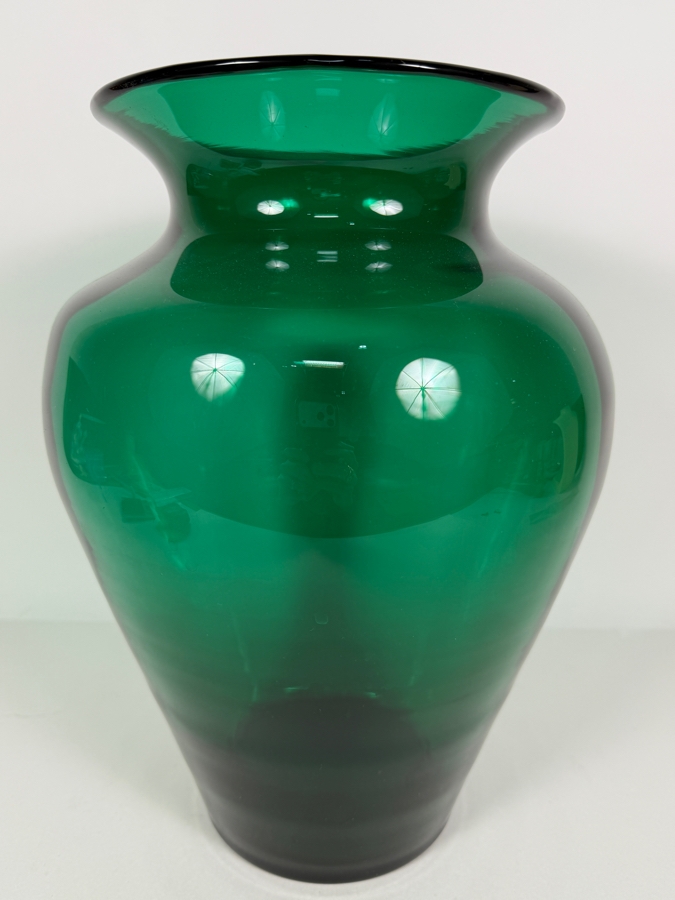 Vintage Green Glass Vase 14.5H [Photo 2]