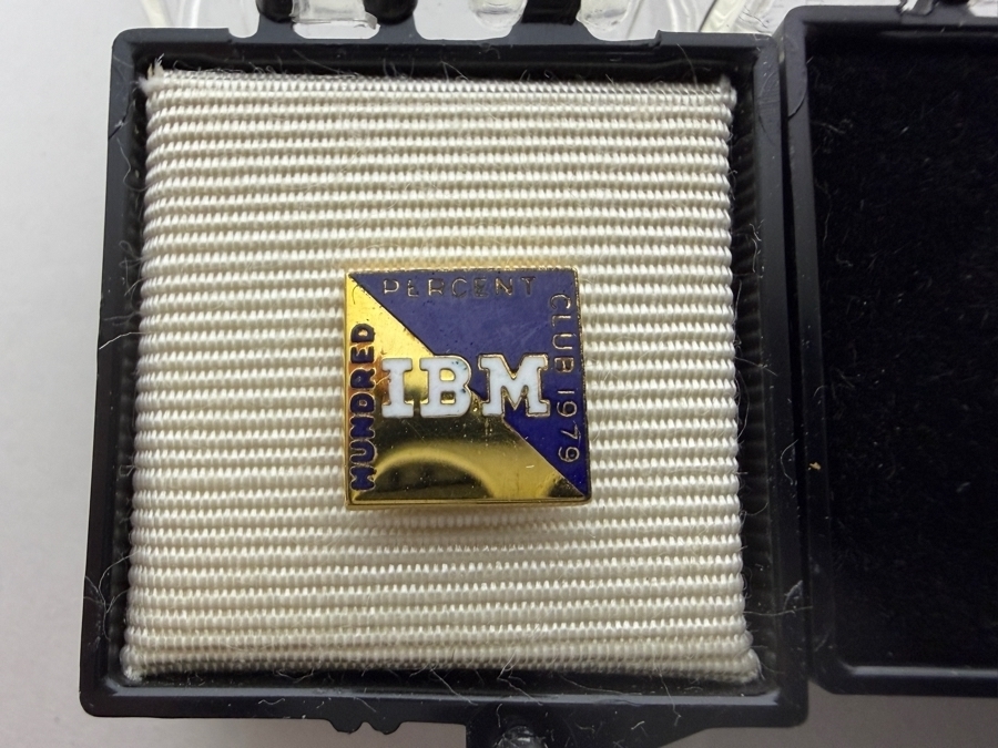 (5) IBM Hundred Percent Club Pins From 1978 1979 1980 1987 1989 [Photo 2]