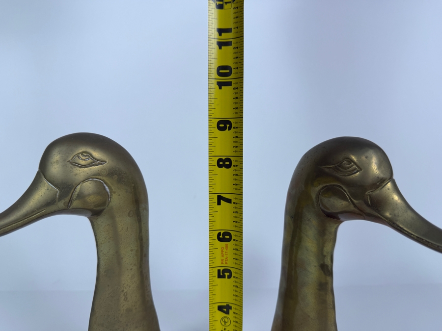 Pair Of Solid Brass Duck Bookends Made In India 9H [Photo 4]