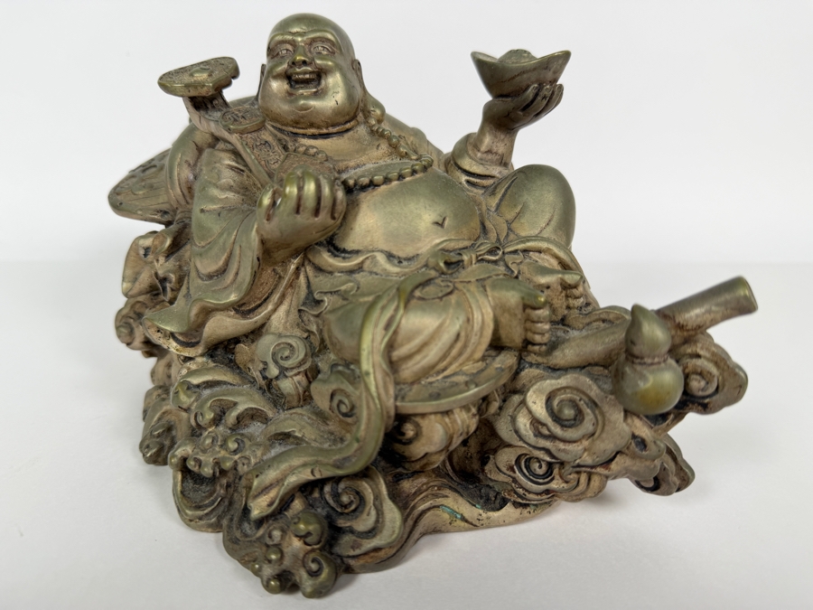 Metal Feng Shui Laughing Buddha Figurine 10W X 6H [Photo 2]