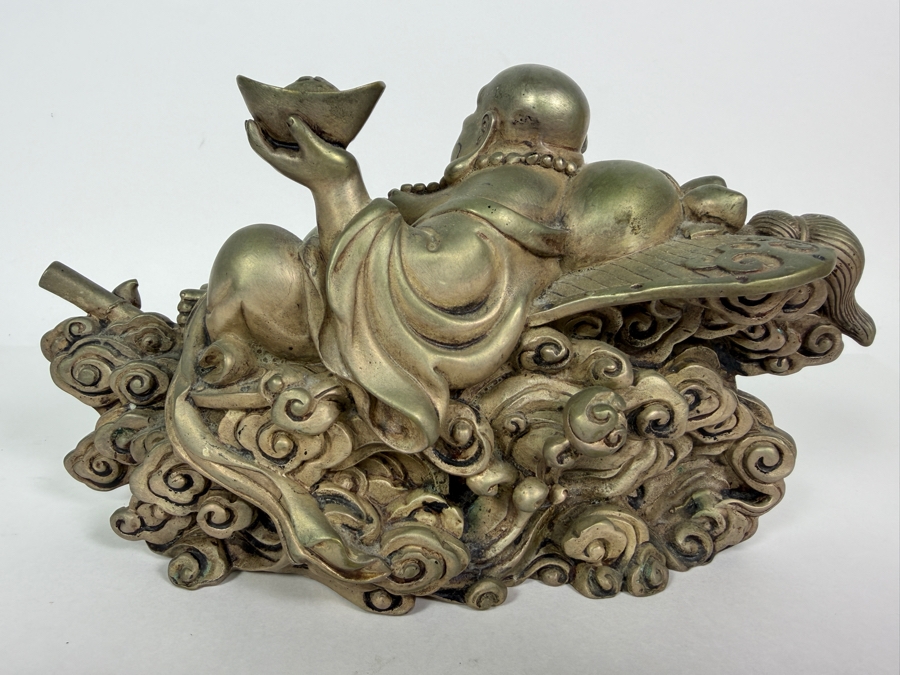 Metal Feng Shui Laughing Buddha Figurine 10W X 6H [Photo 4]