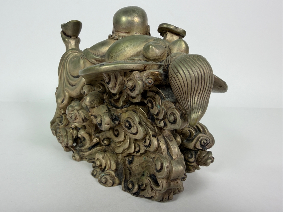 Metal Feng Shui Laughing Buddha Figurine 10W X 6H [Photo 5]