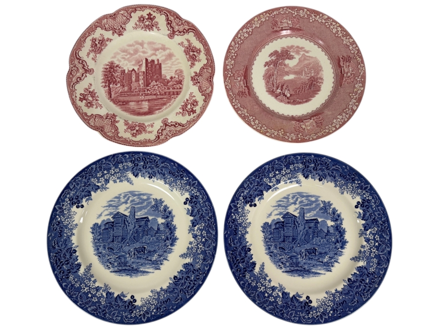(2) Wedgwood Moreton Old Hall Queen's Ware Plates, (1) Royal Staffordshire Pottery Jenny Lind Plate And (1) Johnson Bros Old Britain Castles Plate