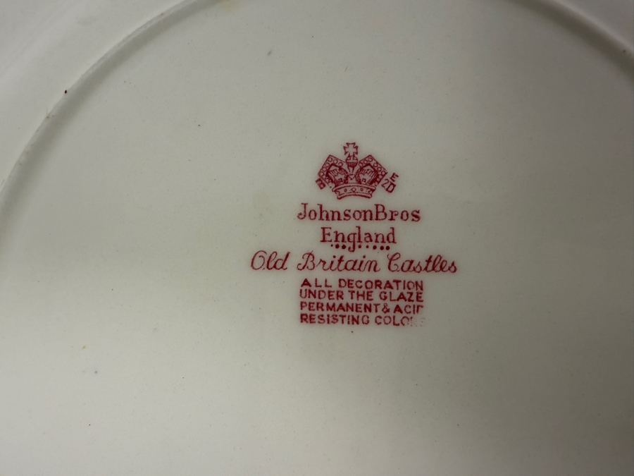 (2) Wedgwood Moreton Old Hall Queen's Ware Plates, (1) Royal Staffordshire Pottery Jenny Lind Plate And (1) Johnson Bros Old Britain Castles Plate [Photo 5]