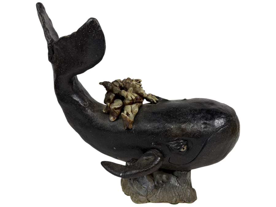 Ceramic Whale Sculpture 13W X 13.5H
