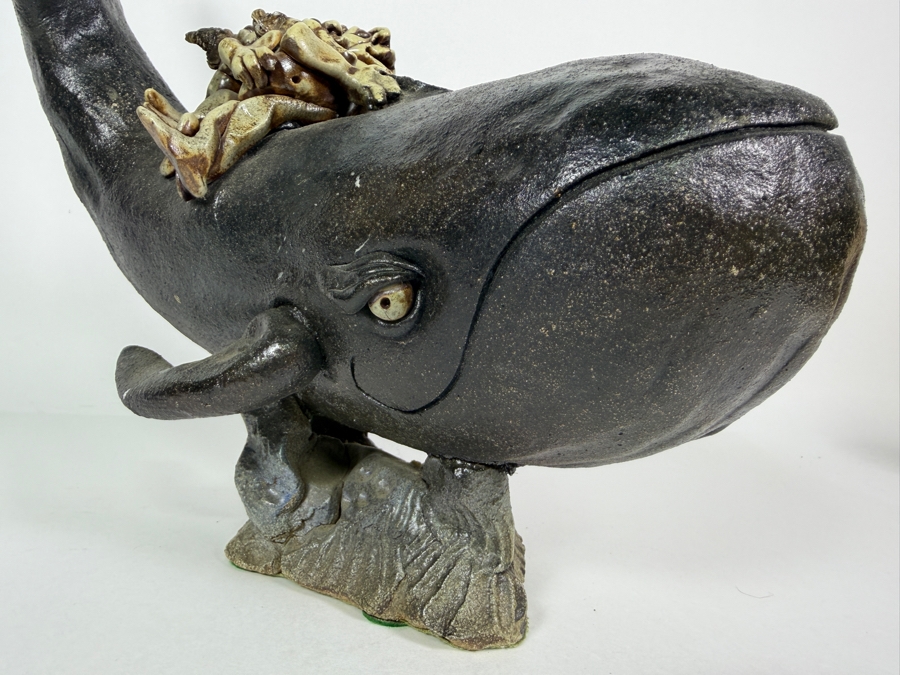 Ceramic Whale Sculpture 13W X 13.5H [Photo 3]