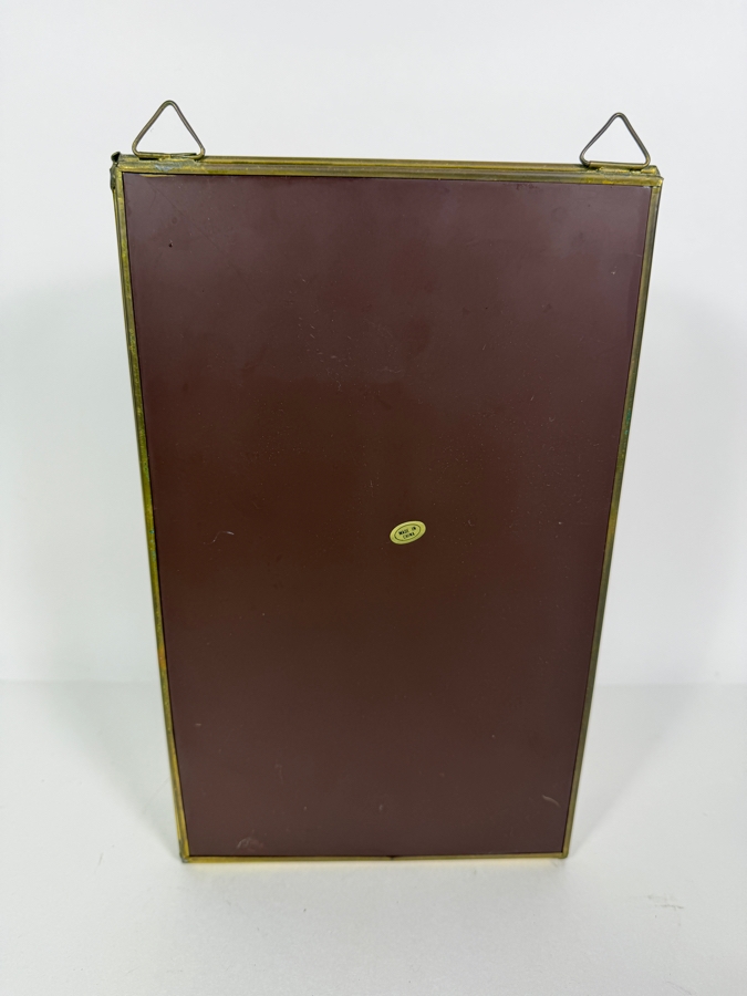 Vintage Brass And Glass Tabletop / Wall Curio Cabinet With Mirrored Back 7W X 12H [Photo 5]