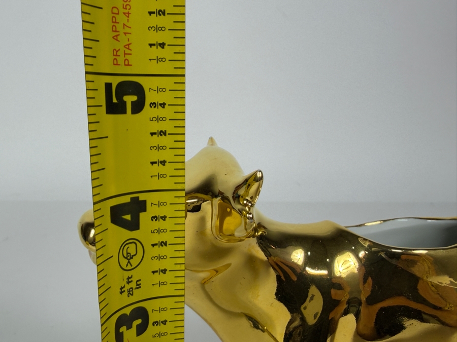  Chamart France Porcelain Cow Creamer With A 22K Gold Plated Finish 7W X 4.5H [Photo 5]