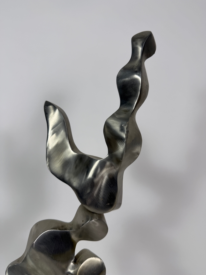Vintage 1992 Natalia Bartlett Signed Abstract Brutalist Metal Dancer Sculpture, 22'H [Photo 5]