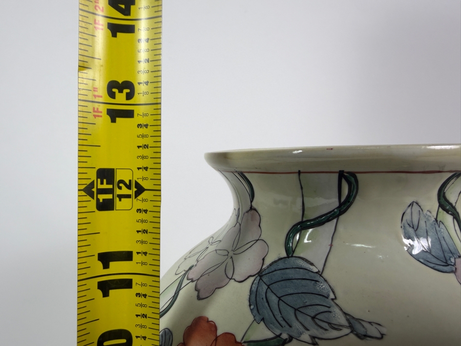 Vintage Chinese Qianlong Nian Zhi Pastel Macau Style Birds And Floral Porcelain Vase, 12.5'H [Photo 6]