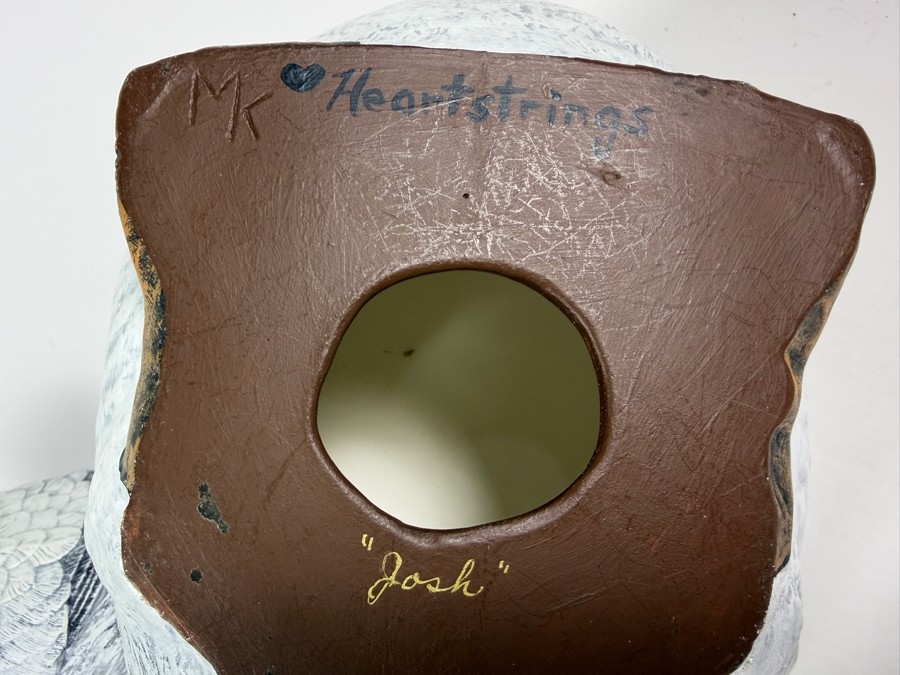 Vintage MK Heartstrings Signed Josh And Molly Ann Ceramic Goose Swan Figurine Pair, 9' - 12'H [Photo 6]