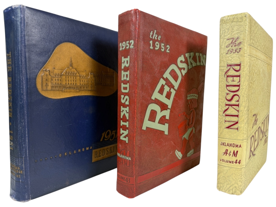(3) Oklahoma A&M (Now Oklahoma State University) Yearbooks From Years 1951, 1952 & 1953