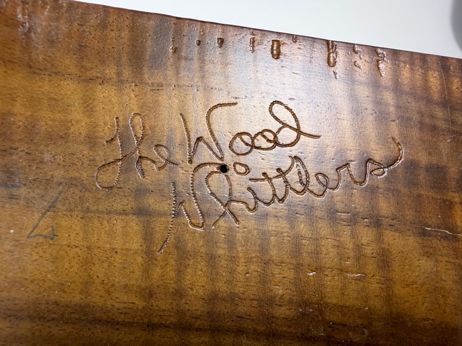 Vintage Hand Carved Live Edge Myrtlewood Wheat Grass Etched Bookends Pair, 7.25'H [Photo 5]