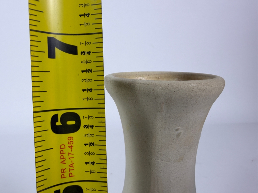 Vintage Nemadji Pottery Native Clay Marbled Blue Orange Swirl Vase, 6.5'H [Photo 6]