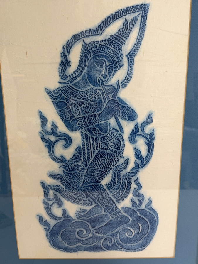 Pair Of Vintage Framed Thai Temple Rubbings 16 X 23 [Photo 2]
