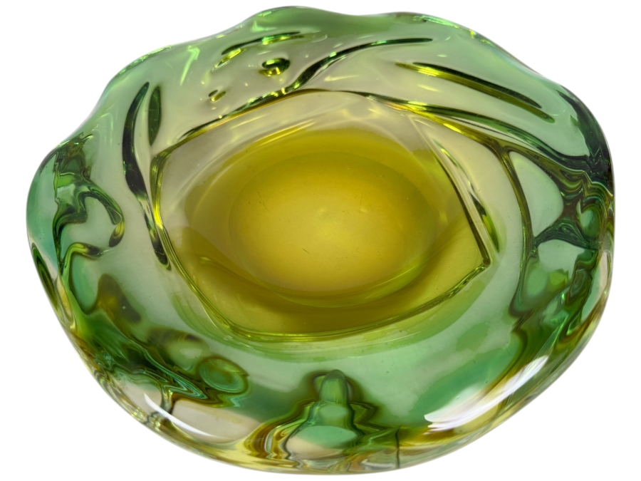 Large Vintage Murano Glass Sommerso Bowl 10.25'W X 3'H