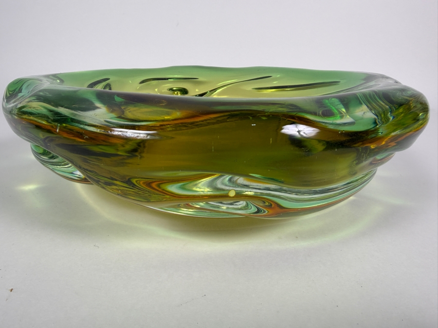 Large Vintage Murano Glass Sommerso Bowl 10.25'W X 3'H [Photo 6]