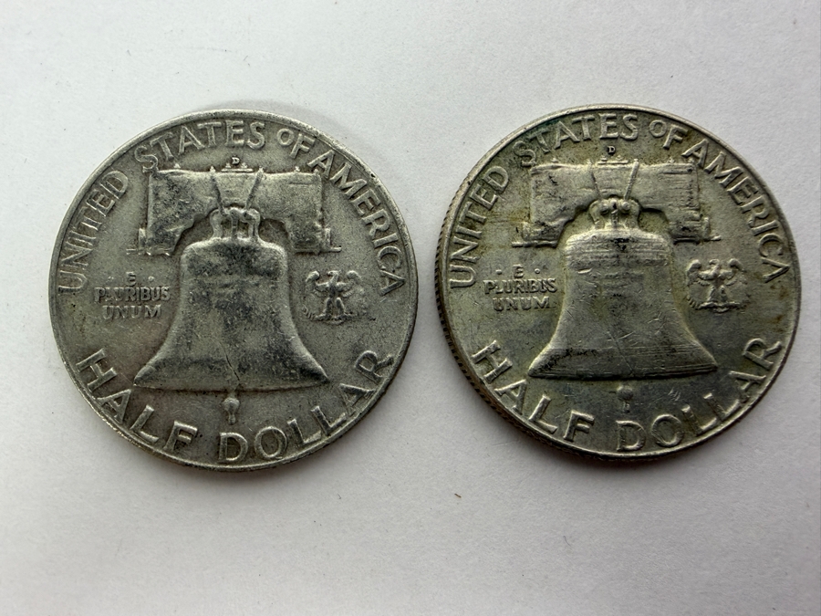 1952-D & 1962-D United States Benjamin Franklin Silver Half Dollars [Photo 4]