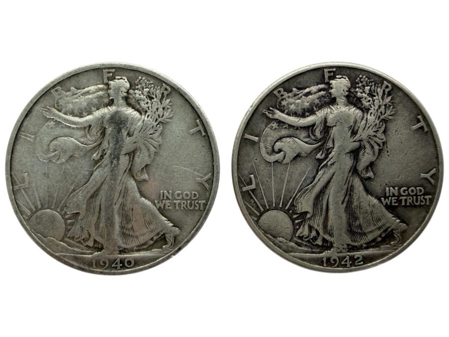 1940 & 1942 Walking Liberty Half Dollars