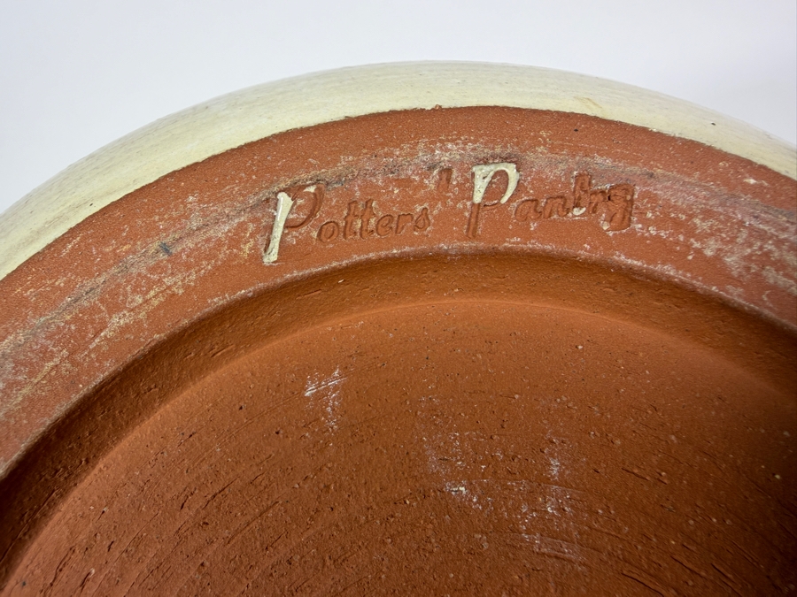 Potters Pantry Vintage Handthrown Stoneware Mixing Serving Bowl, Earthy Multi-Glaze Abstract Landscape Design, Handcrafted Collectible Kitchen Pottery, 8'W [Photo 4]
