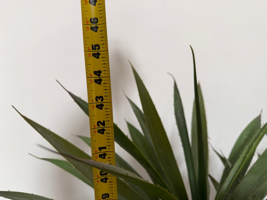 Artificial Double Trunk Yucca Agave Trees Pair, Faux Desert Plants With Faux Moss Balls And Groundcover Accents In Tall Tapered Cylindrical Matte Black Contemporary Floor Planters, 45'H [Photo 4]