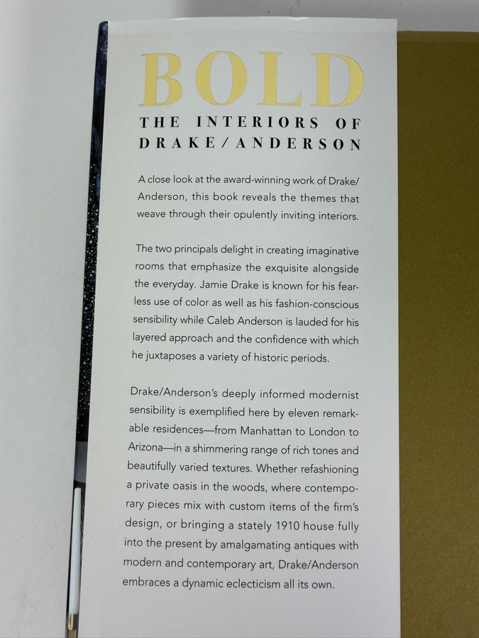 Bold: The Interiors Of Drake/Anderson Hardcover Book By Jamie Drake, Caleb Anderson, And Judith Nasatir, Rizzoli New York Publishing Retail $60 [Photo 3]