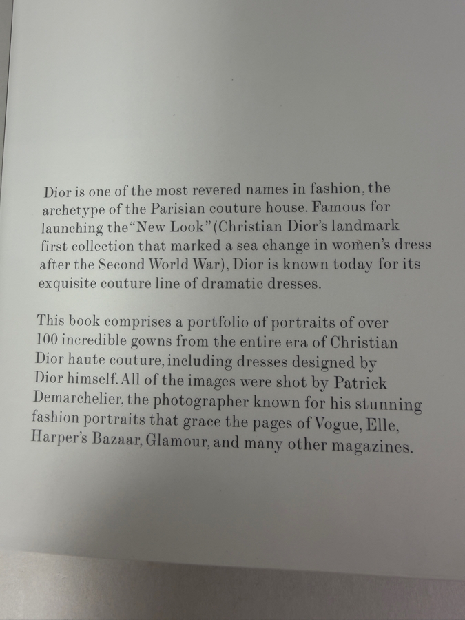 Dior Couture Hardcover Fashion Photography Book By Patrick Demarchelier, Rizzoli New York Luxury Coffee Table Book [Photo 3]