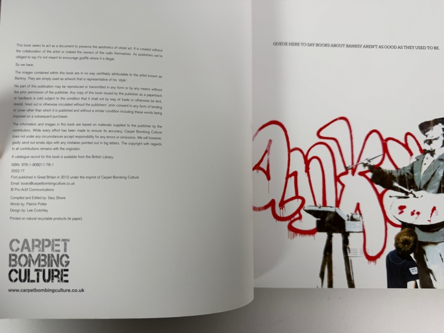 Banksy: You Are An Acceptable Level Of Threat Hardcover Book By Patrick Potter, Carpet Bombing Culture Street Art Coffee Table Book [Photo 4]