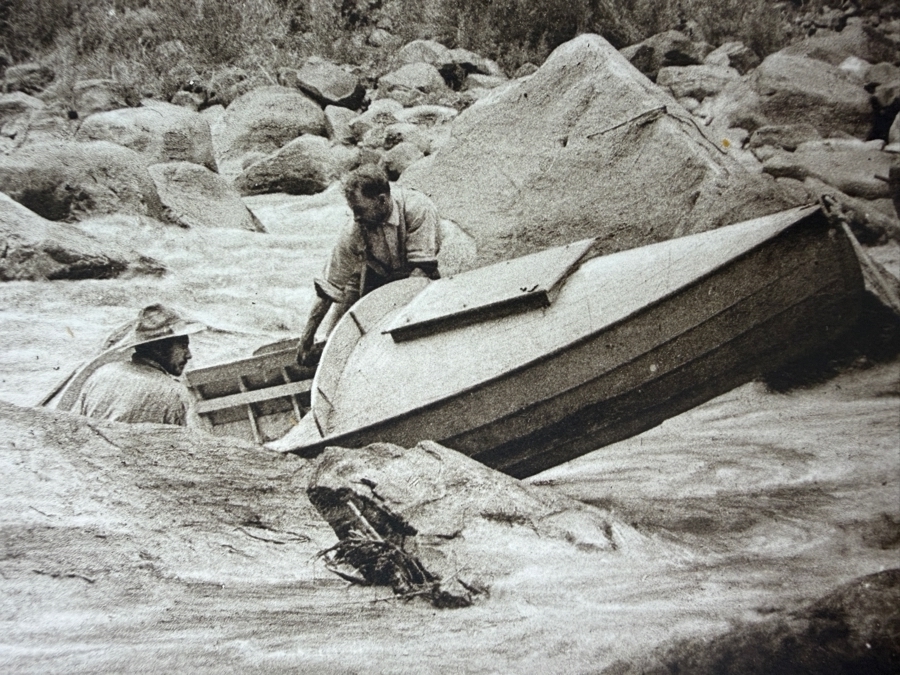Kolb Brothers Hell's Half Mile 1913 Grand Canyon Expedition Vintage Sepia Photograph, Historic Colorado River Boat Print Hanging Calendar [Photo 5]