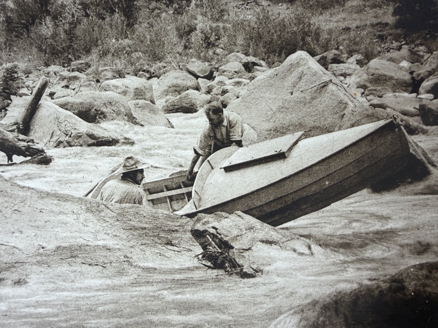 Kolb Brothers Hell's Half Mile 1913 Grand Canyon Expedition Vintage Sepia Photograph, Historic Colorado River Boat Print Hanging Calendar [Photo 4]