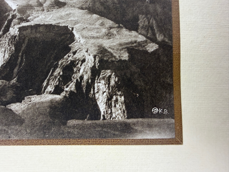 Kolb Brothers A Canyon Sunset From O'Neil Or Yavapai Point Antique Sepia Photo, Grand Canyon Historic Matted Landscape Art Print, 8' x 10' [Photo 4]