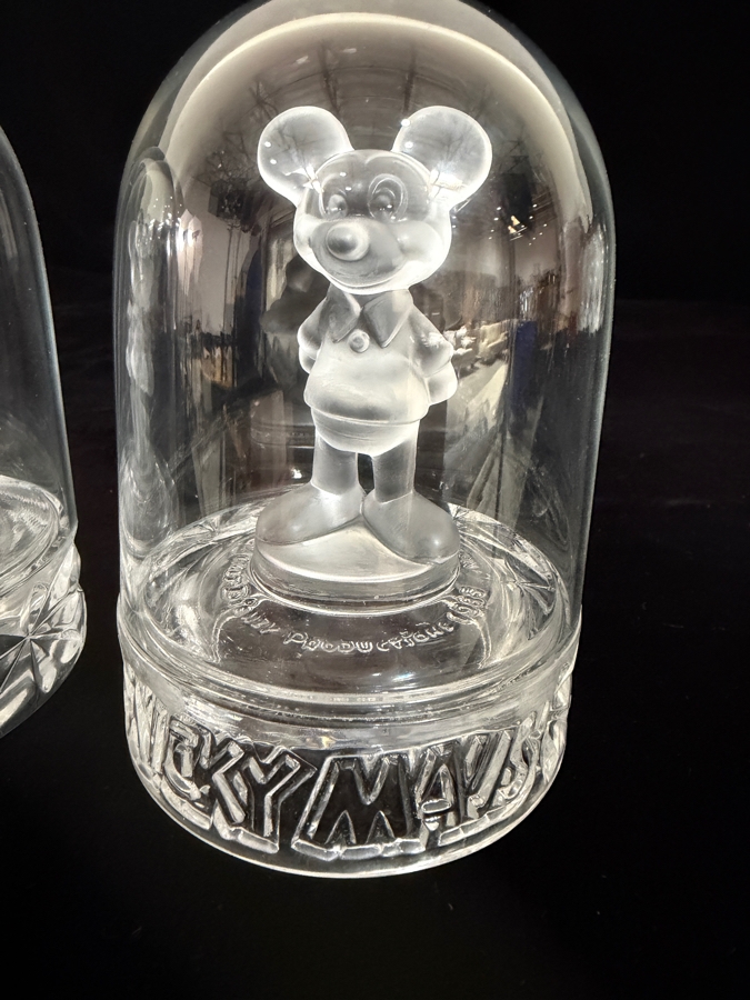 Vintage 1985 Walt Disney Productions Mickey Mouse & Minnie Mouse Figurines Enclosed In Glass Domes Manufactured In West Germany 4.5H [Photo 3]