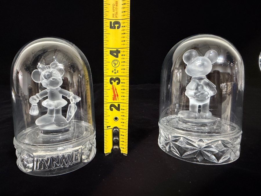Vintage 1985 Walt Disney Productions Mickey Mouse & Minnie Mouse Figurines Enclosed In Glass Domes Manufactured In West Germany 4.5H [Photo 7]