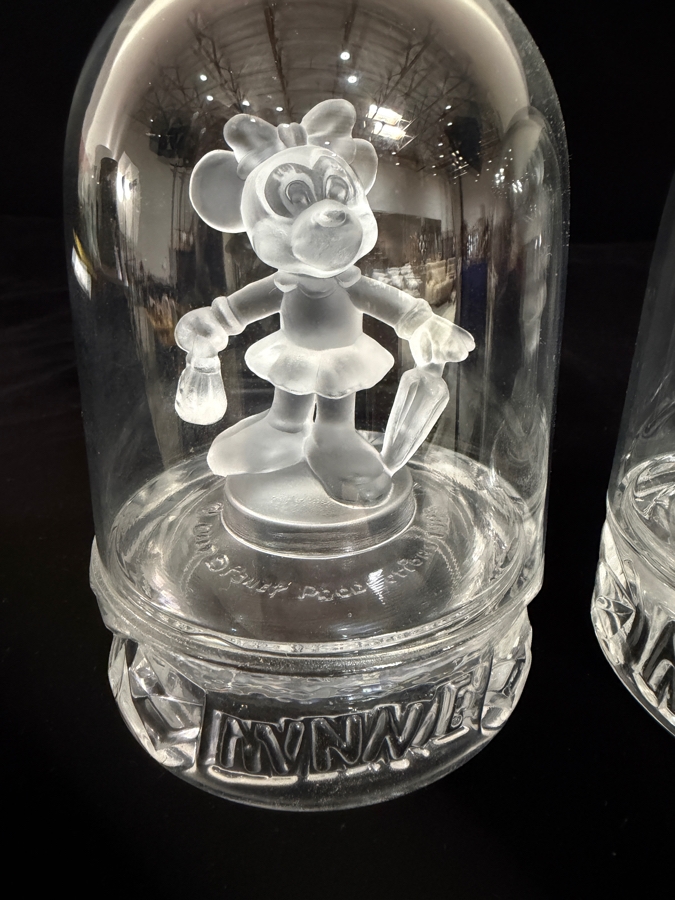 Vintage 1985 Walt Disney Productions Mickey Mouse & Minnie Mouse Figurines Enclosed In Glass Domes Manufactured In West Germany 4.5H [Photo 4]