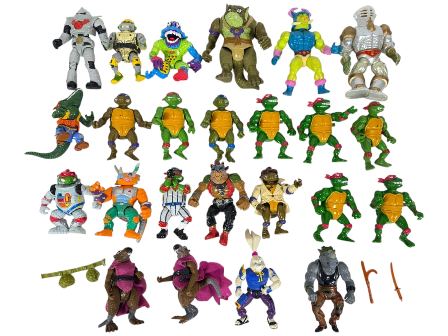Collection Of Vintage 1980s/90s Action Figures Including Mainly Teenage Mutant Ninja Turtles Action Figures By Playmates