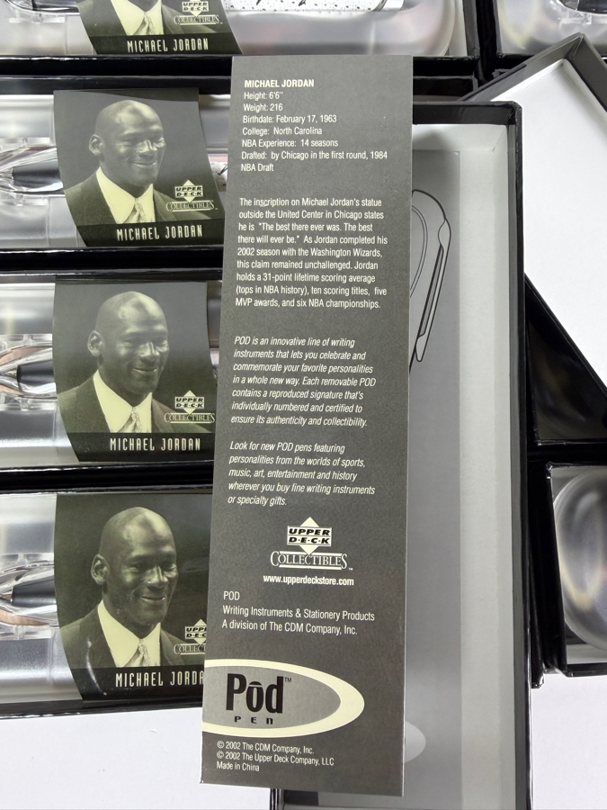 (16) New Michael Jordan Upper Deck Collectibles Signature Series Limited Edition Individually Numbered Collectible Memorabilia Pod Pens By The CDM Company [Photo 6]