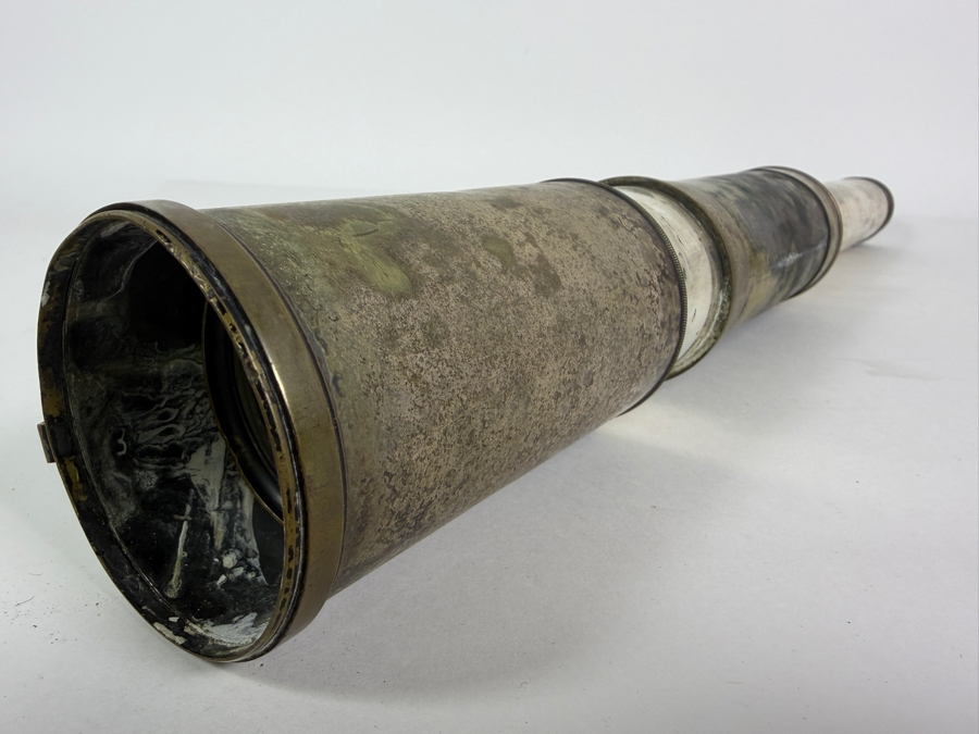 Antique Brass Maritime Telescope With Multi-Draw Spyglass Design Manufactured By E. Vion Of Paris, France 41.5' Long Extended [Photo 8]