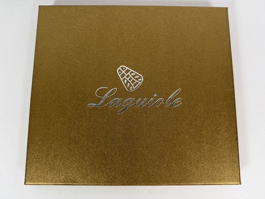 Laguiole By Trudeau Pakkawood Steak Knives Set, Stainless Steel Serrated Blades With Triple Rivet Wood Handles In Display Box 8 Pc [Photo 6]