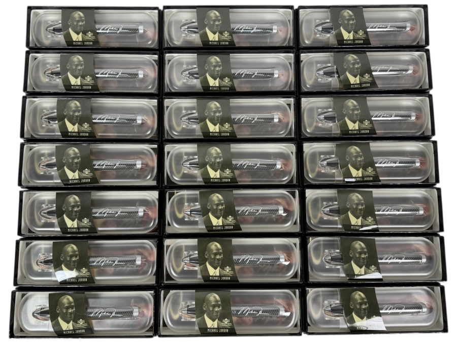 (21) New Michael Jordan Upper Deck Collectibles Signature Series Limited Edition Individually Numbered Collectible Memorabilia Pod Pens By The CDM Company