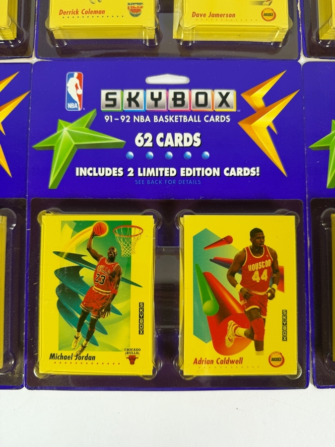 (8) Vintage 1991-92 Factory Sealed Blister Packs Of SkyBox NBA Basketball Cards - 496 Cards Total Featuring Michael Jordan And Earvin Johnson [Photo 2]
