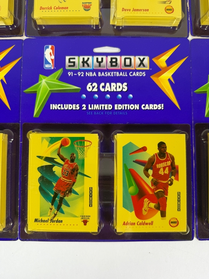 (8) Vintage 1991-92 Factory Sealed Blister Packs Of SkyBox NBA Basketball Cards - 496 Cards Total Featuring Michael Jordan And Earvin Johnson [Photo 3]