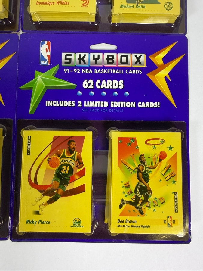(8) Vintage 1991-92 Factory Sealed Blister Packs Of SkyBox NBA Basketball Cards - 496 Cards Total Featuring Michael Jordan And Earvin Johnson [Photo 8]