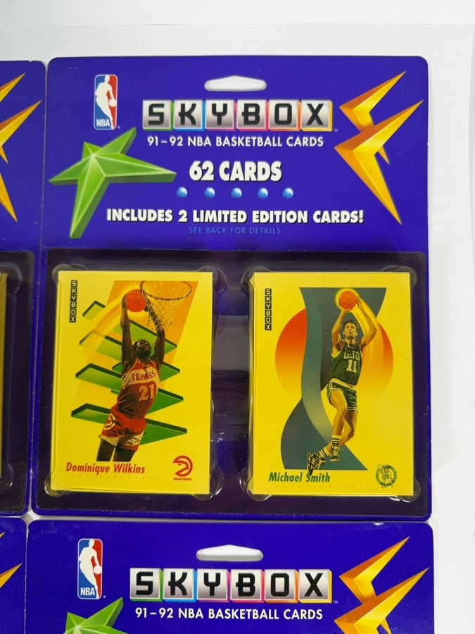 (8) Vintage 1991-92 Factory Sealed Blister Packs Of SkyBox NBA Basketball Cards - 496 Cards Total Featuring Michael Jordan And Earvin Johnson [Photo 9]