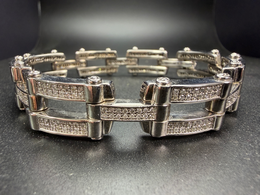 Stunning 14k Gold Bracelet Accented With (424) 1mm Diamonds Est. 2.1cttw 9'L 70.0g Retails $36,000 [Photo 7]