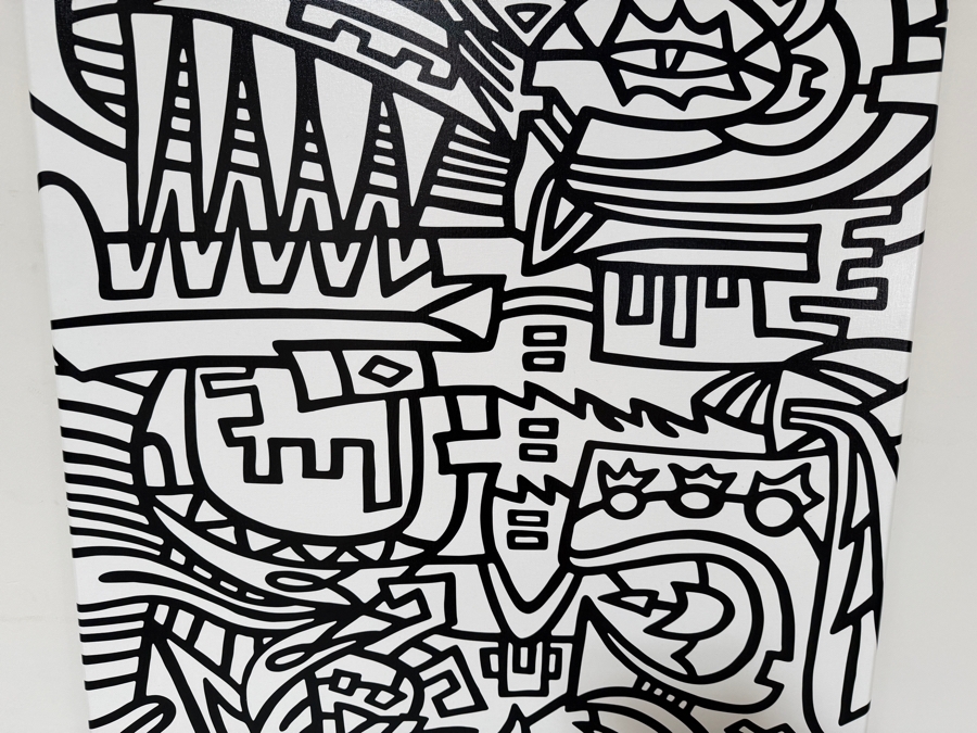 Santos Orellana (B. 1974, American) Urban Pop Artwork Canvas Print 'The Art Of Santos' Hand Signed On Side 36' X 48'  [Photo 3]