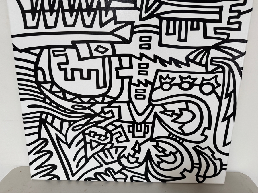 Santos Orellana (B. 1974, American) Urban Pop Artwork Canvas Print 'The Art Of Santos' Hand Signed On Side 36' X 48'  [Photo 4]