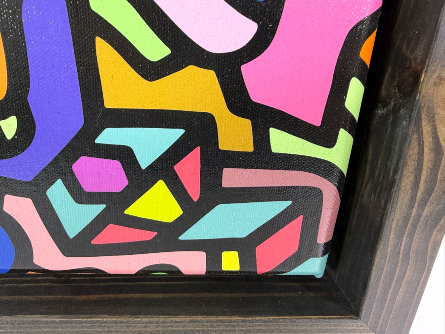 Santos Orellana (B. 1974, American) Urban Pop Artwork Framed Canvas Print 'The Art Of Santos' Hand Signed On Side 11' X 14' Framed 15' X 18' [Photo 3]