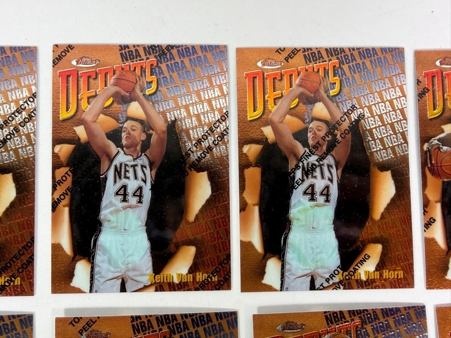 (40) Vintage 1997 Topps Finest Debuts NBA Basketball Cards With The Original Protective Coating Intact Featuring (2) Tim Duncan Rookie Cards [Photo 4]